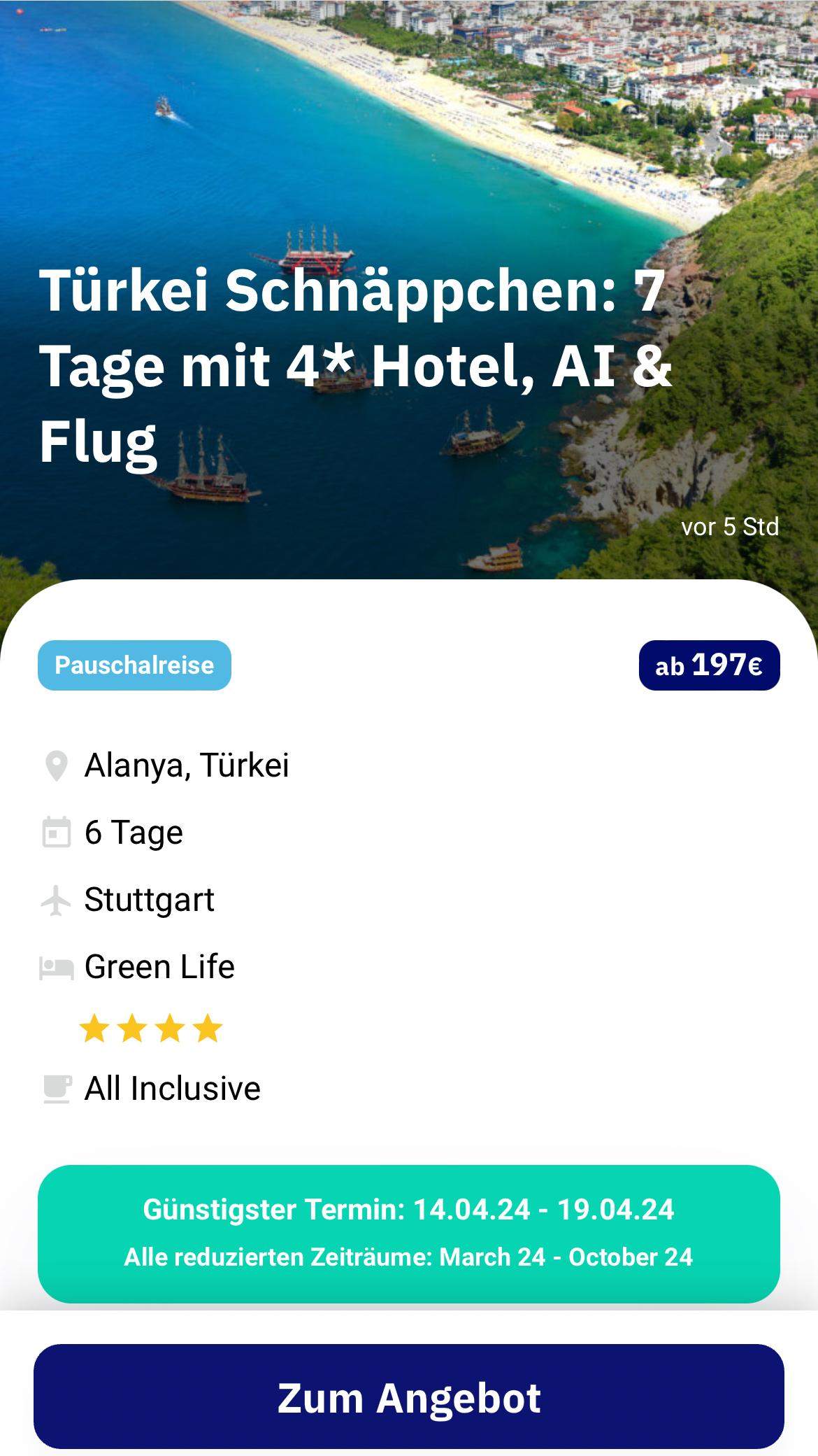 Eine Woche Allinclusive mit Flug in die türkische Riviera für 197 ...