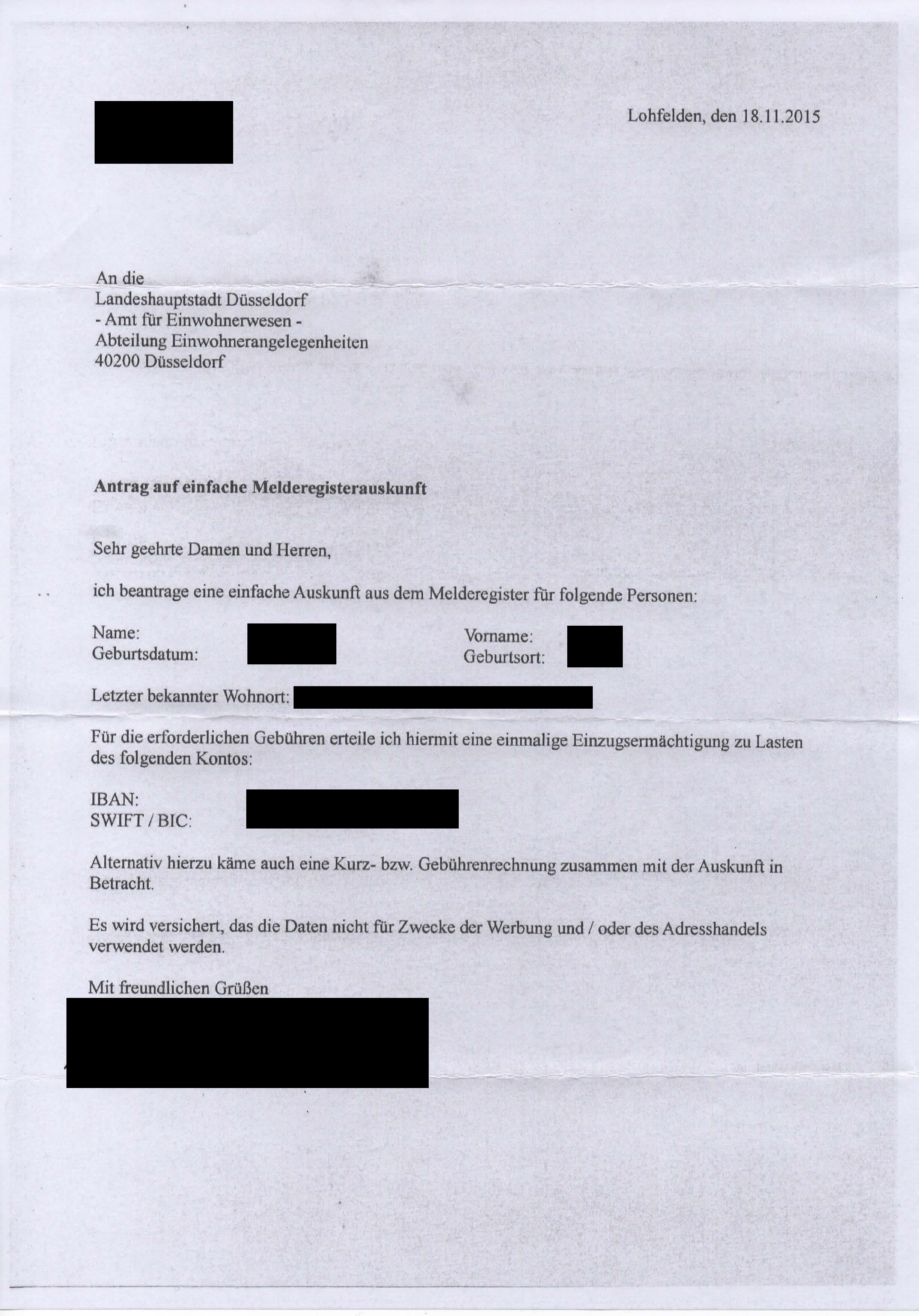 Einfache Auskunft Aus Dem Melderegister Verweigert Behorden Einwohnermeldeamt