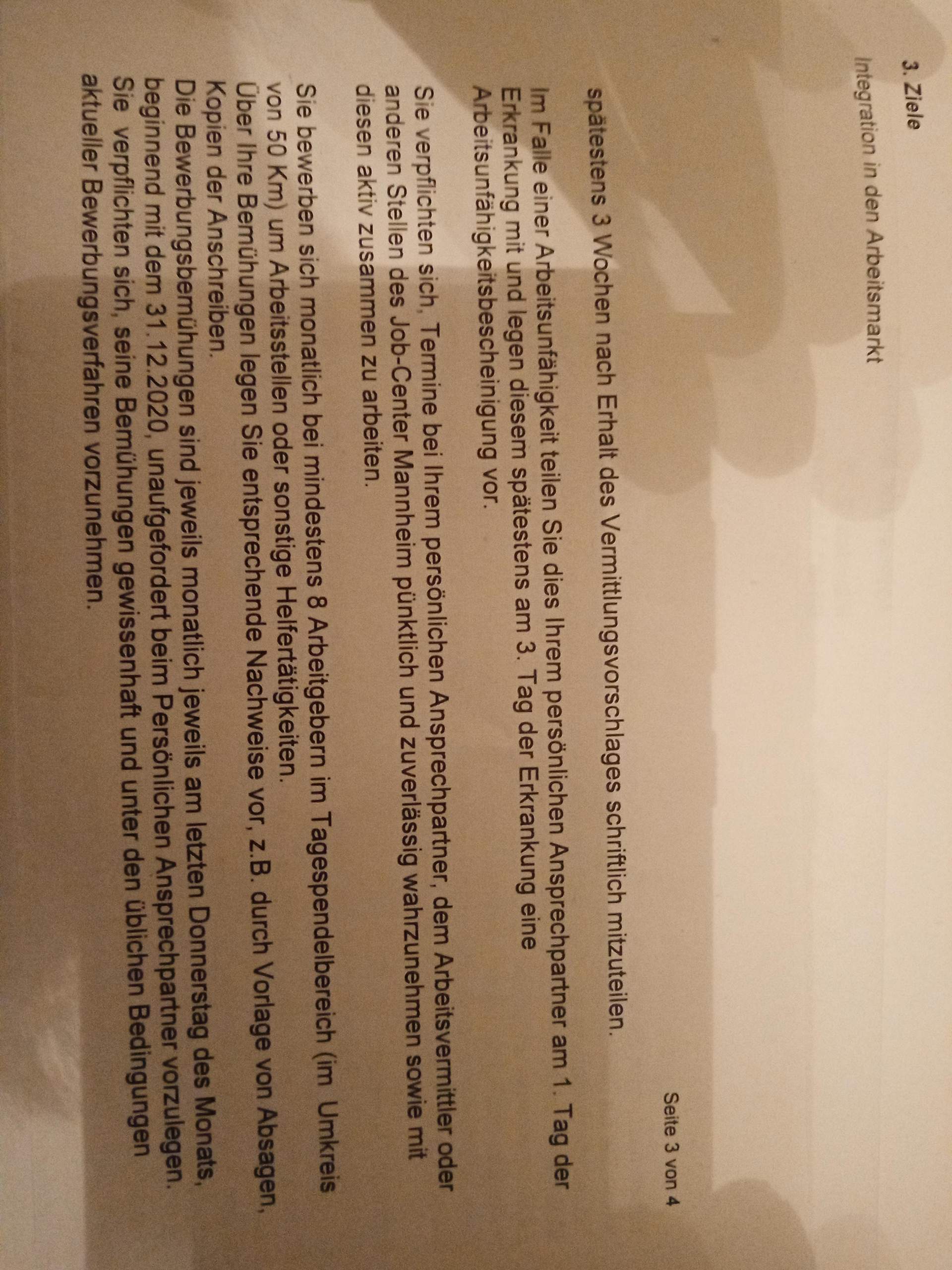 Muss Ich Eine Eingliederungsvereinbarung Vom Jobcenter Unterschreiben Eingliederungsvereinbarung Bewerbungsnachweise bis zum 31.12.2020