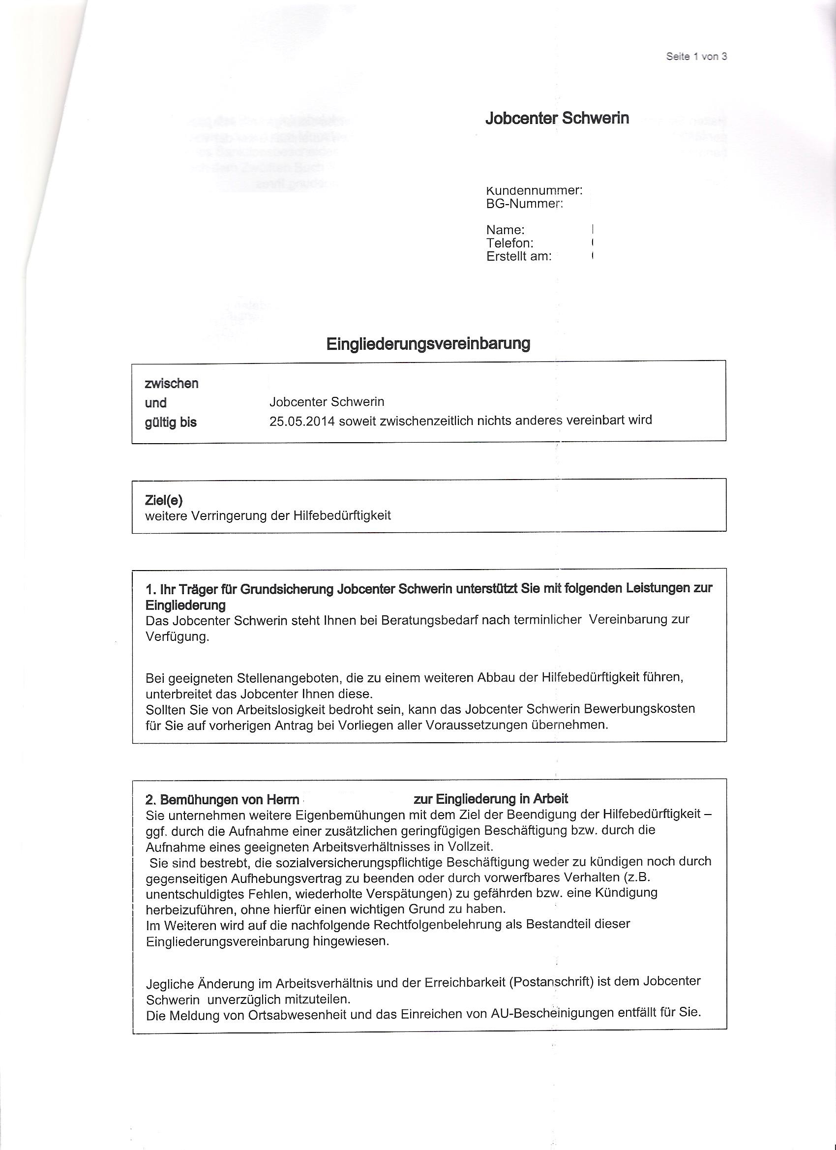 Muss Ich Eine Eingliederungsvereinbarung Vom Jobcenter Unterschreiben Eingliederungsvereinbarung trotz vollzeit Arbeit (ARGE, EVB)