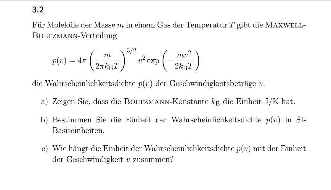 Einheit der Boltzmann Konstante bestimmen? (Formel, Thermodynamik ...