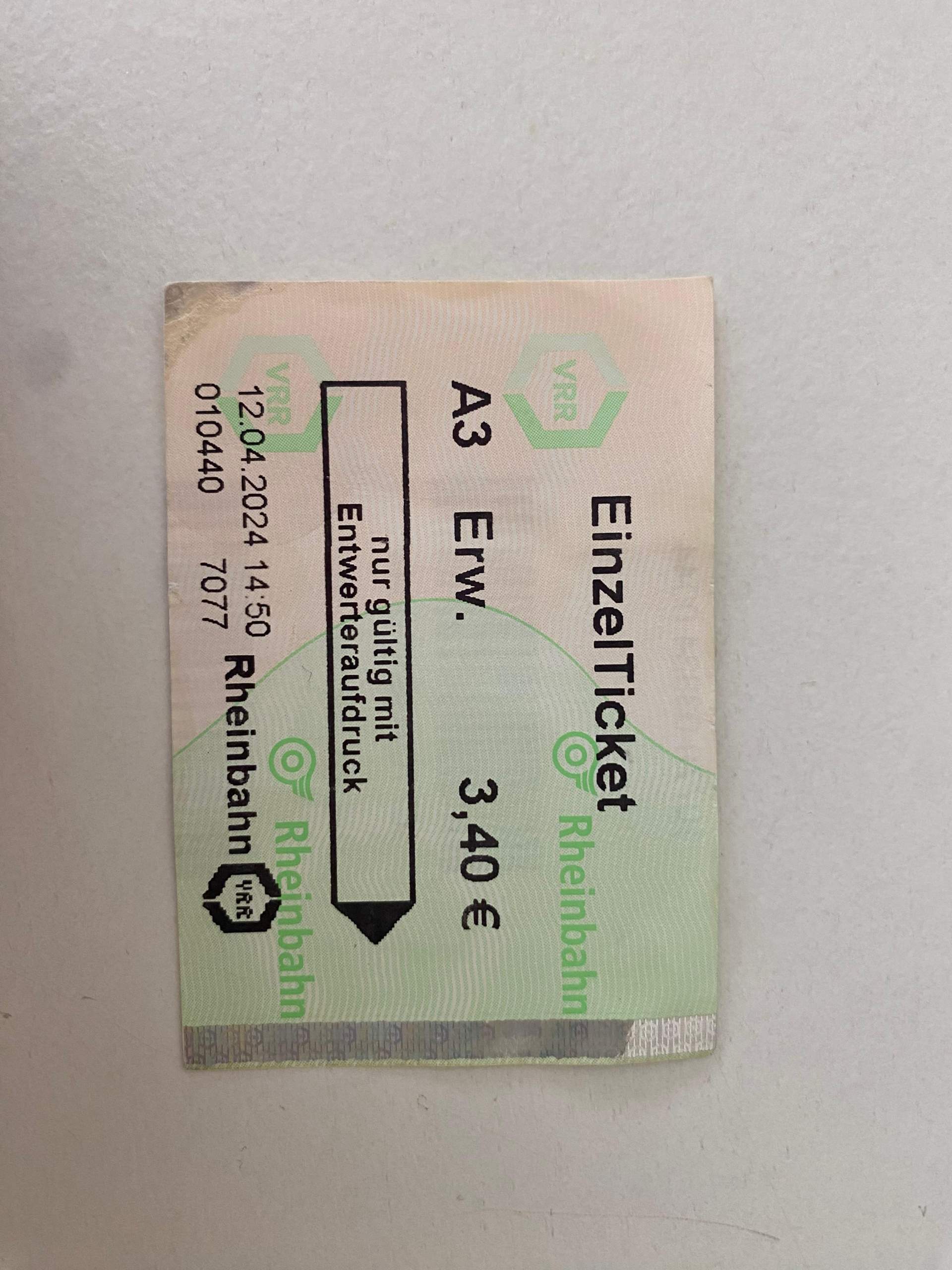 Einzelticket in Zügen fahren? (Bahn, Ticket, Zug)