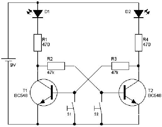 Elektrische Schaltung funktioniert nicht (Elektronik, Elektrik, kippstufe)