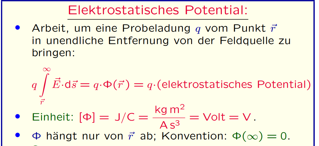 Elektrisches Potential Frage? (Physik, Energie, Formel)
