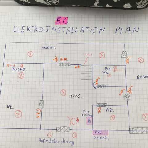 Elektroinstallation Erdgeschoss Plan - (Elektrotechnik, Installation, Licht)