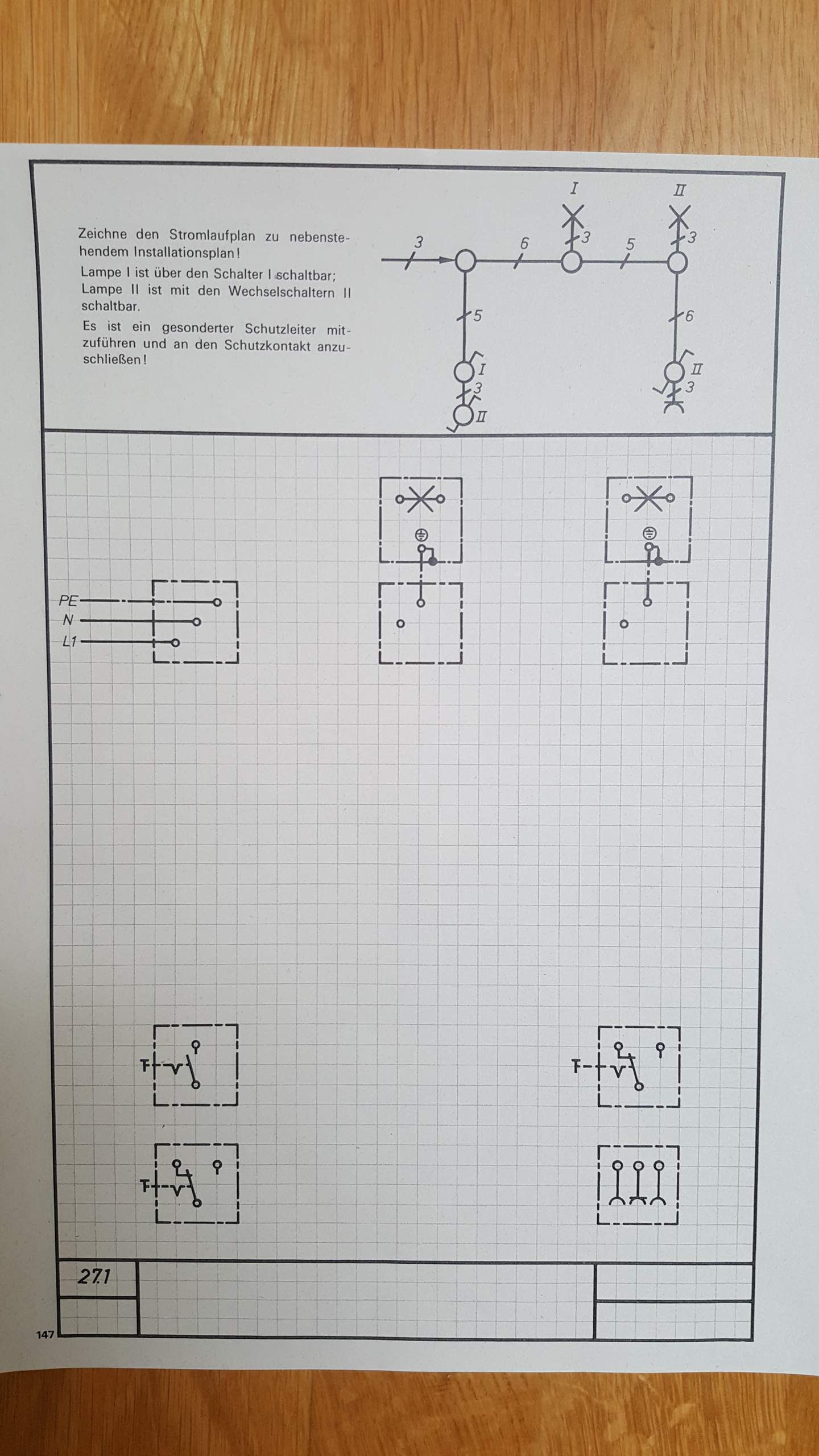 Elektrotechnik Technisches Zeichnen: Stromlaufplan zu Installationsplan