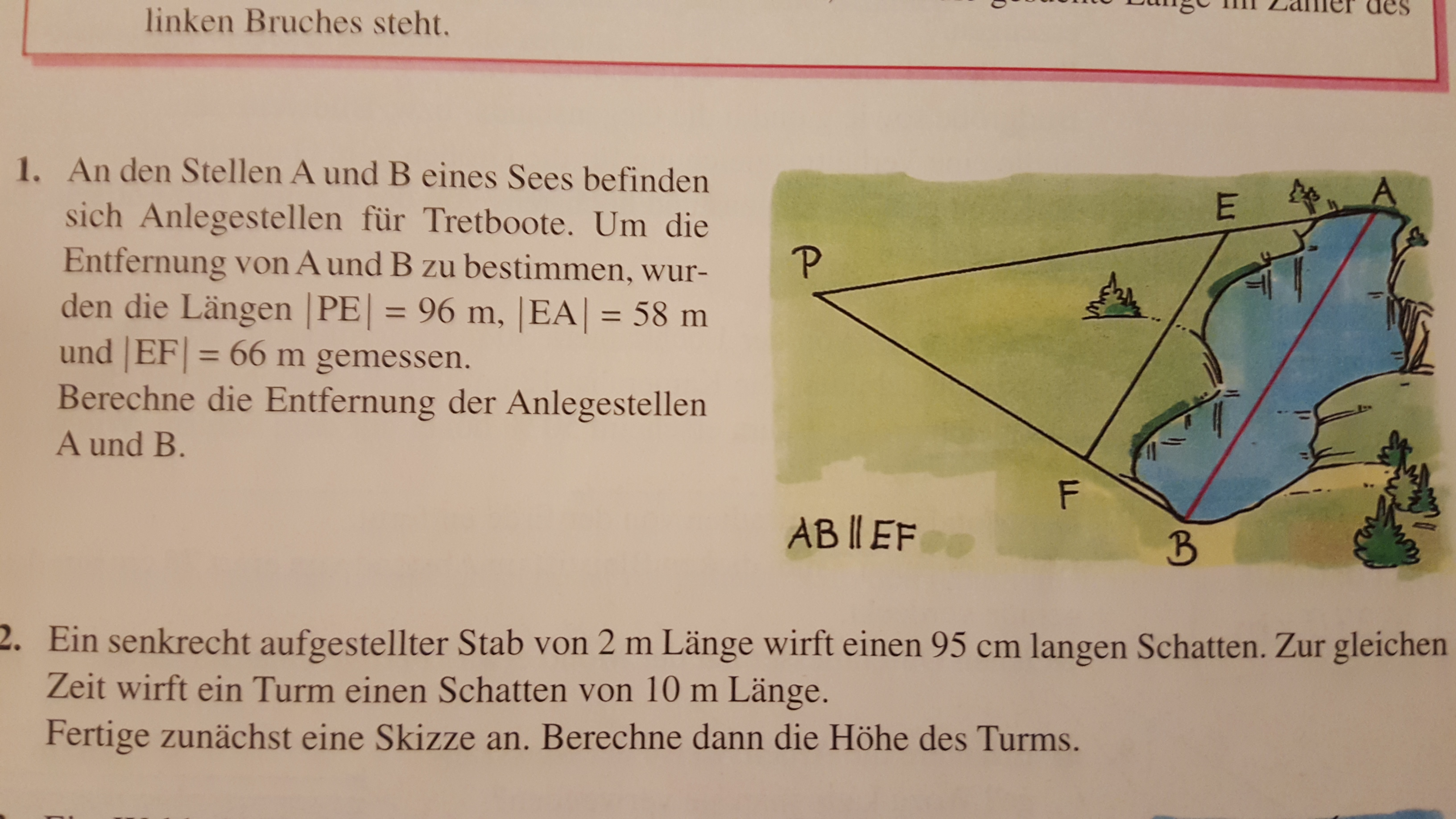 Elemente der Mathematik S.45 Nr.1 Lösung? (Mathe, Strahlensatz)