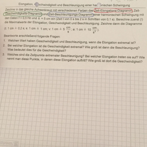 Es geht besonders um Aufgabe 1 - (Arbeit, Physik, Klausur)