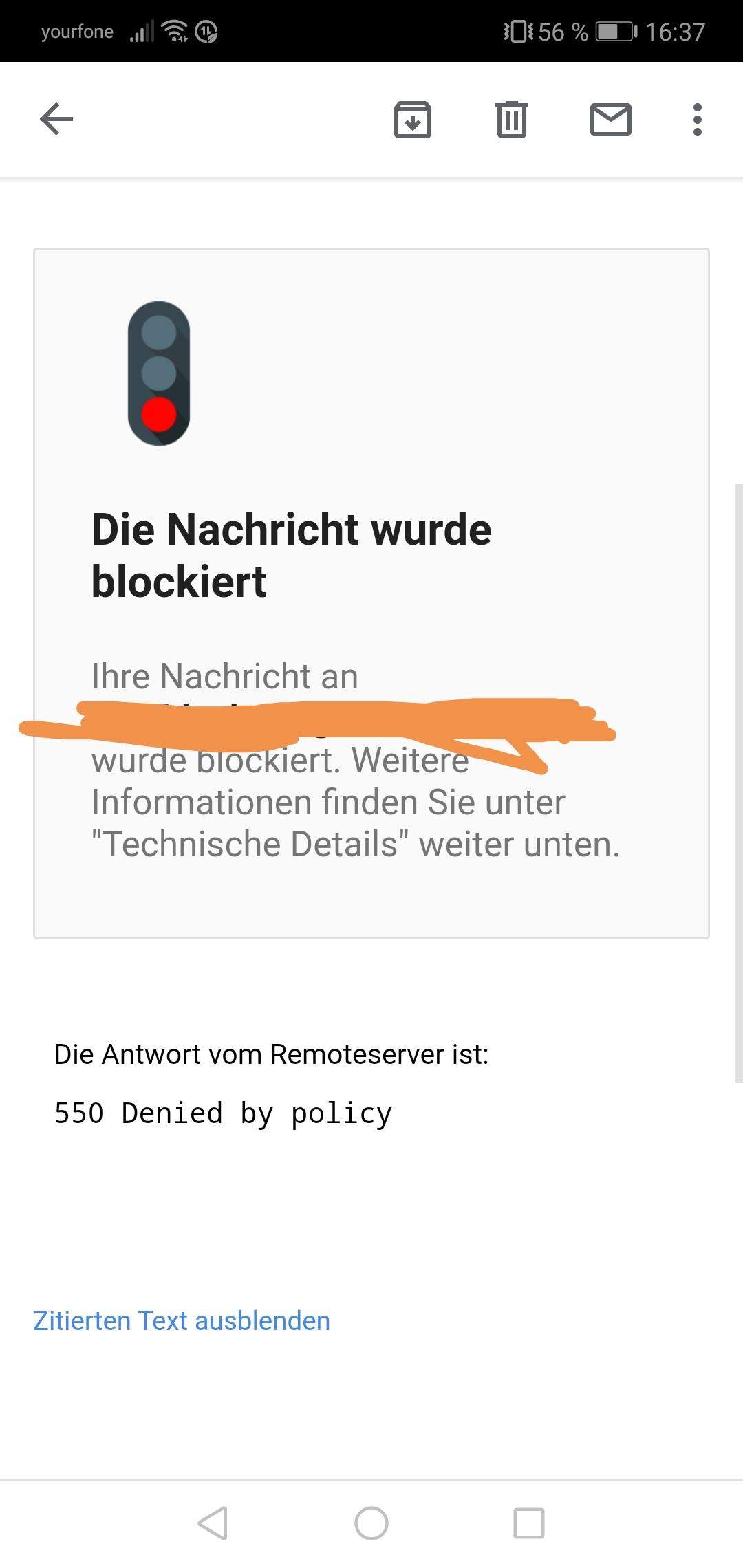 Was heißt E-Mail blockiert?