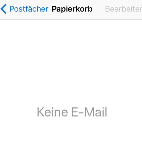 Papierkorb ist auch leer - (Handy, Apple, E-Mail)