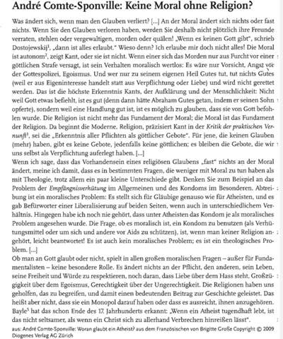 Emmanuel Kant und die Moral von Nichtgläubigen?