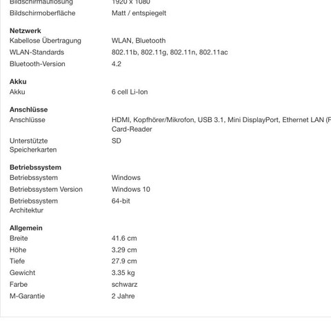 Be schreibung zum Gaming Laptop - (PC, Gaming, PS4)