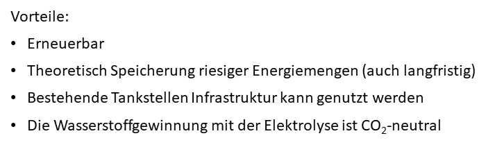 Vor Und Nachteile Wasserstoff