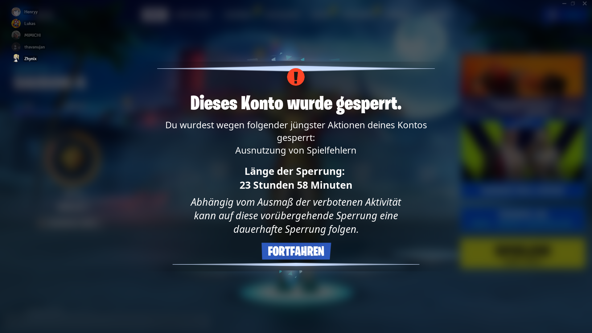 Entbannungsantrag Fortnite möglich? (PC, Epic Games, Fortnite Battle Royale)