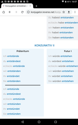 Entstehen In Konjunktiv 2 Deutsch Sprache Grammatik