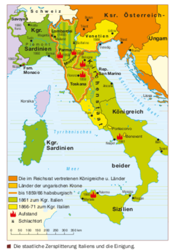 Italien 1861 Karte