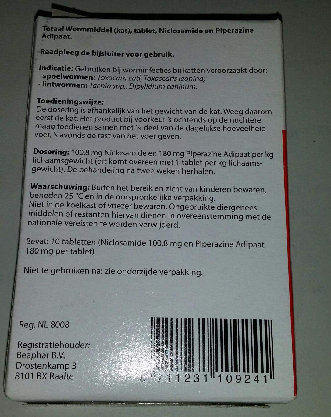 Entwurmungsmittel für Katzen aus den Niederlanden? (Gesundheit, Tiere