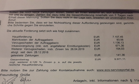 Eos Inkasso Berechtigt Verzugsschaden Recht