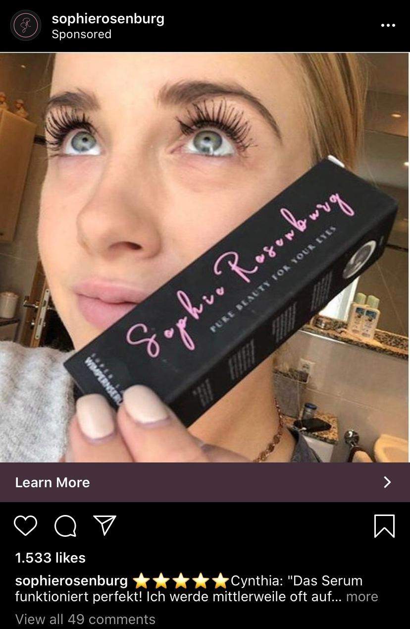 Erfahrungen zu Wimpernserum von Sophie Rosenburg? (Beauty, Wimpern ...