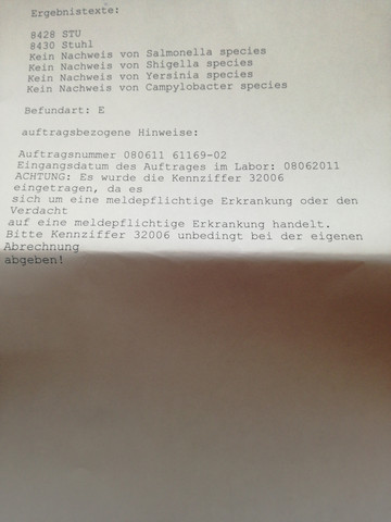 Ergebnis Stuhlprobe Ergebnis Stuhlprobe