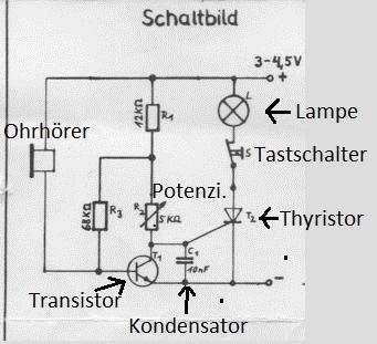 Erklärung - Schaltung für Schule. Bitte um Hilfe! (Technik, Transistor