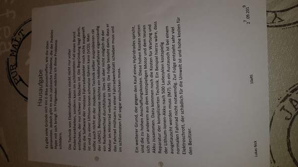 Erorterung Grunde Und Mogliche Probleme E Bikes Deutsch Hausaufgaben Ebike