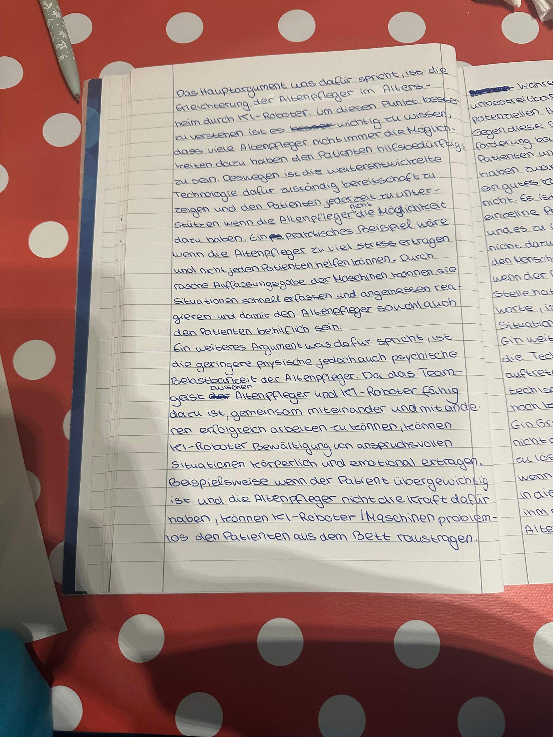 Errterung ber das Thema ob KI - Roboter im Altersheim eingesetzt werden  sollten? (Deutsch, Errterung schreiben)