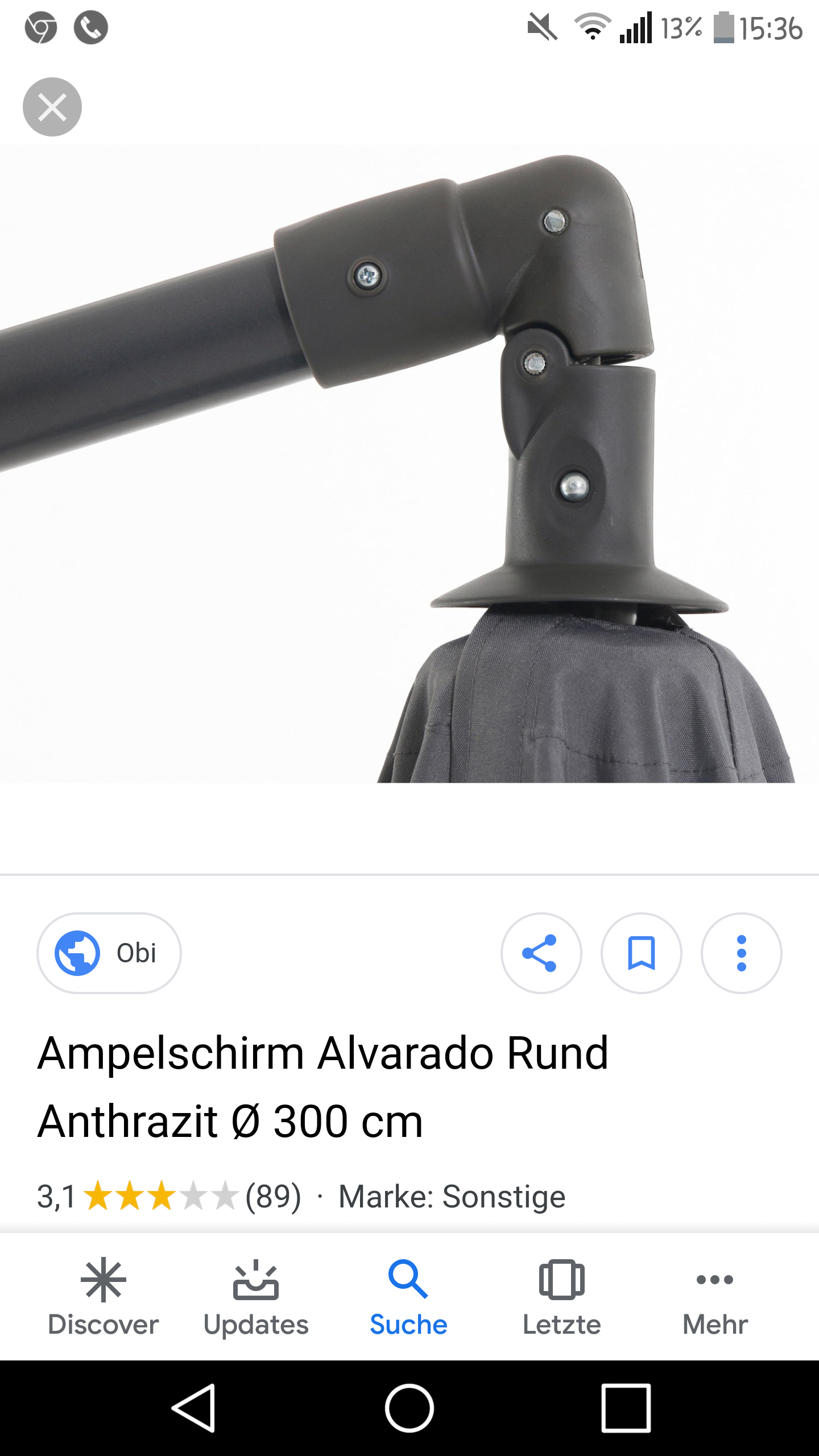 Ersatzteil für Ampelschirm von Obi Hausmarke gesucht? (Garten, Sommer