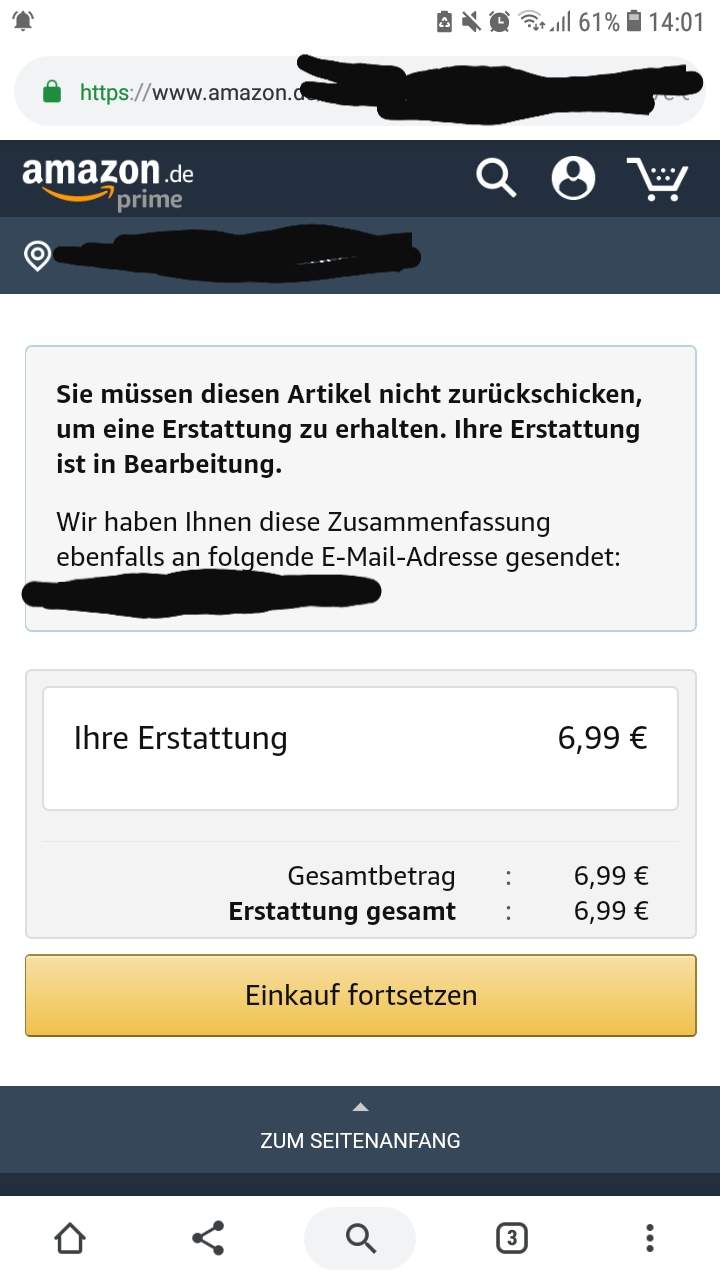 Erstattung ohne Rücksendung? (Amazon, Rückerstattung)