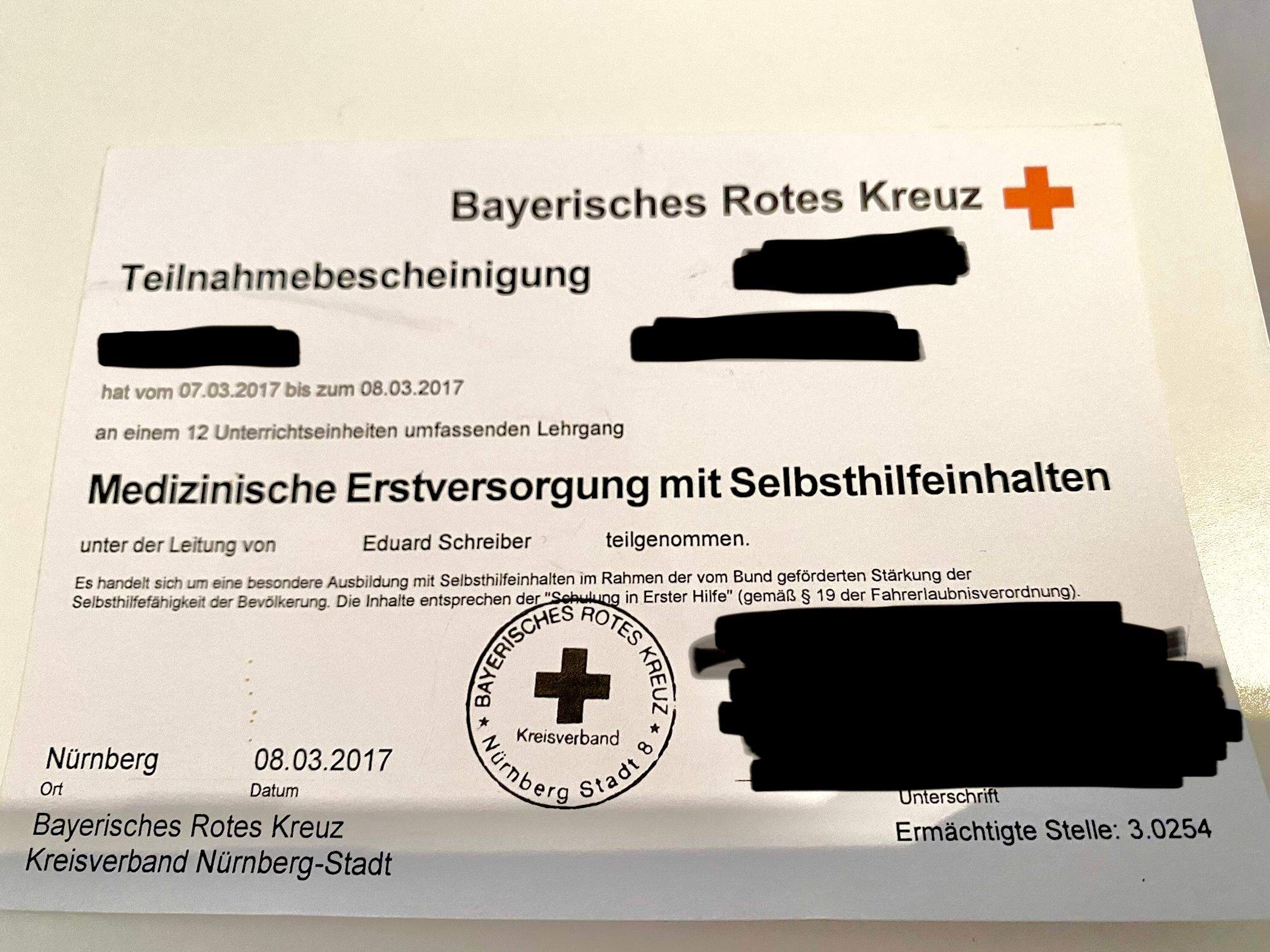 Erstehilfe Gültigkeit? (Führerschein, Fahrschule, Erste-Hilfe-Kurs)