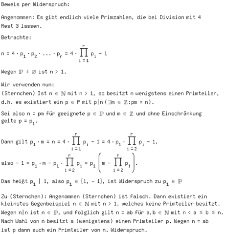 Es gibt unendlich viele Primzahlen Beweis?