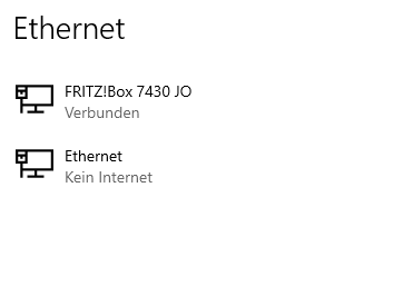 Ethernet kein Internet?