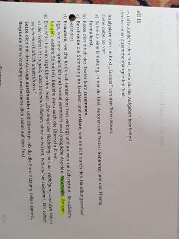 Europa Von Den Toten Hosen Gedicht Analyse Interpretation