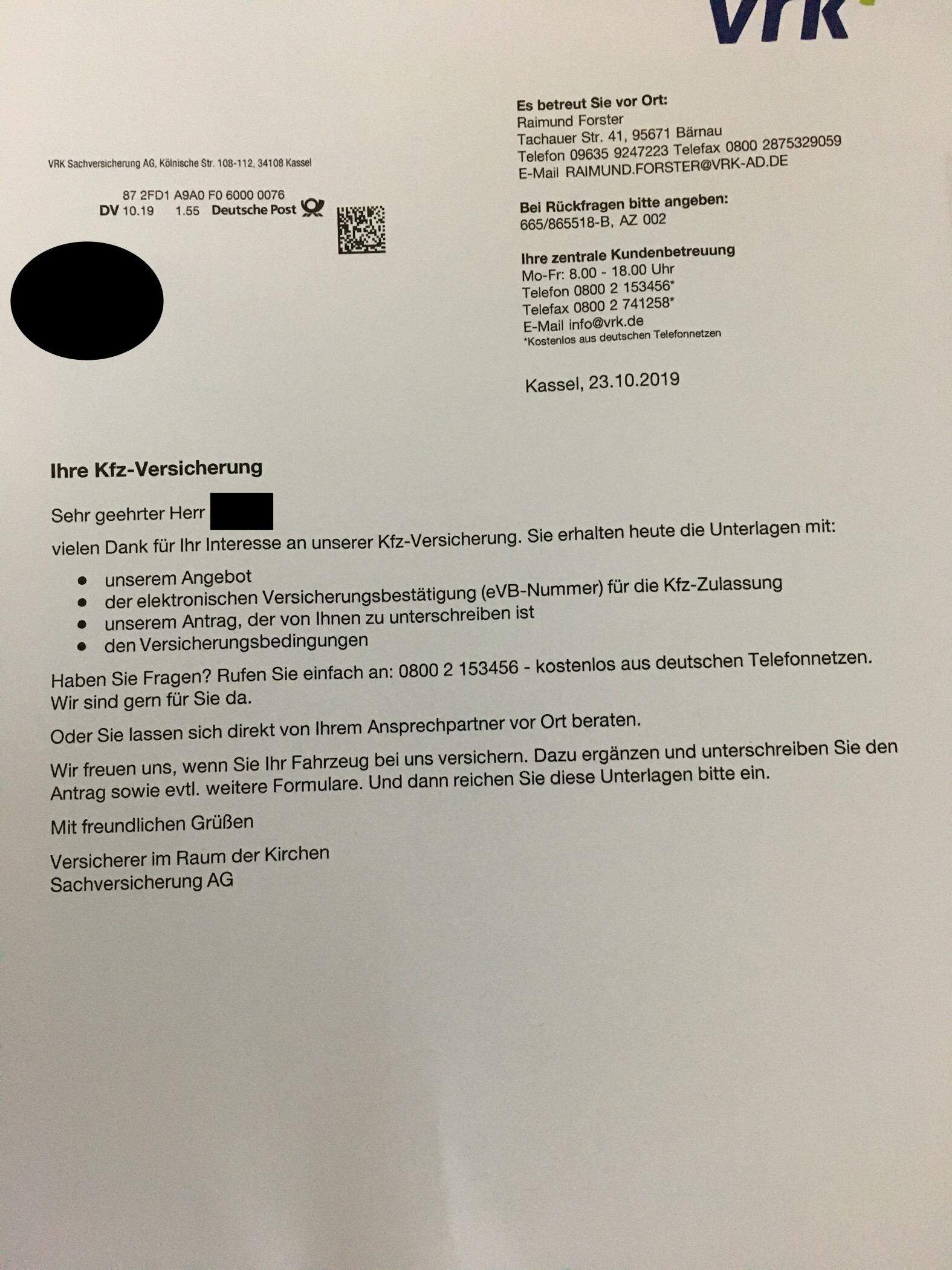 eVB-Nummer Kfz-Versicherung? (Auto und Motorrad)