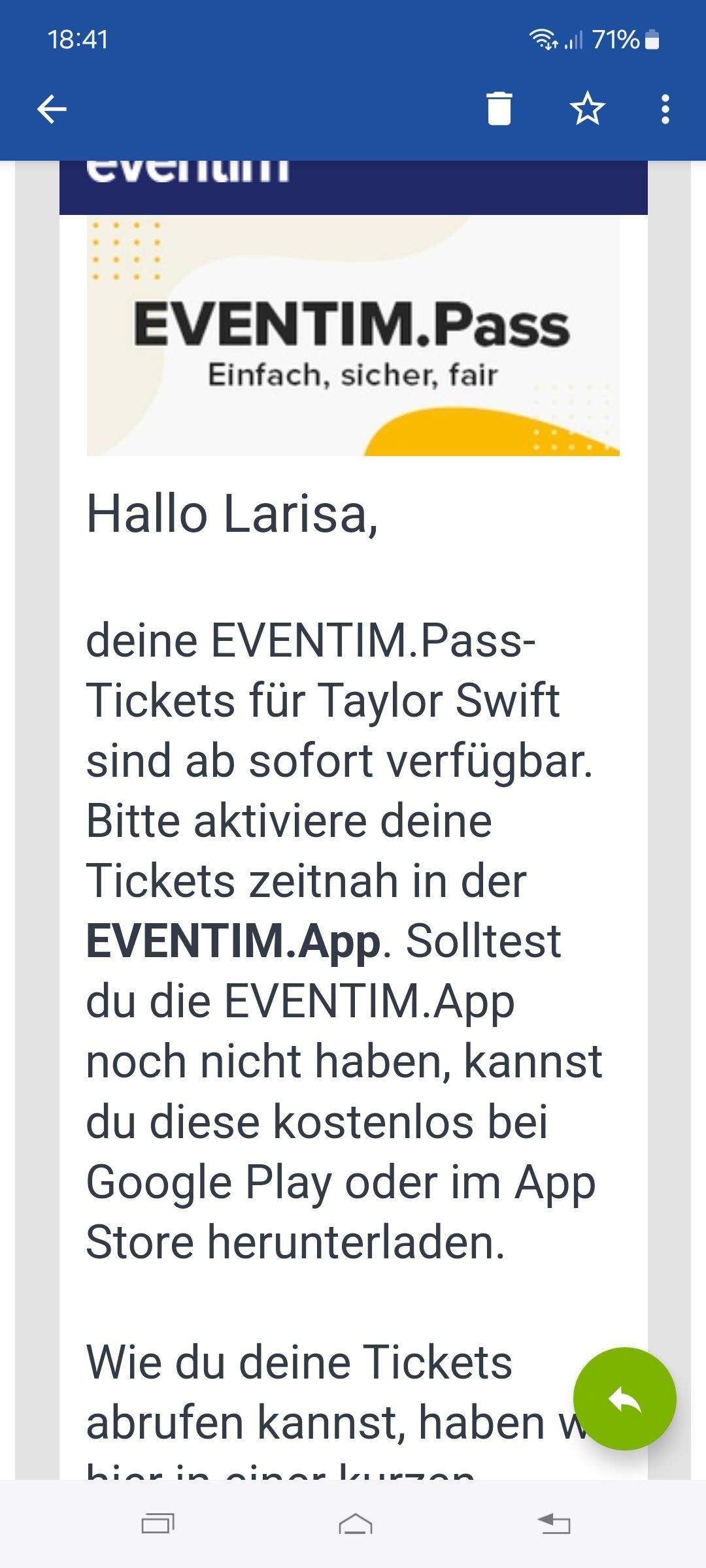 Eventim Pass nicht aufrufbar? (Ticket)