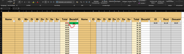 Excel - Wie Formel machen wenn checkbox dann reaktion auf andere Zeile?