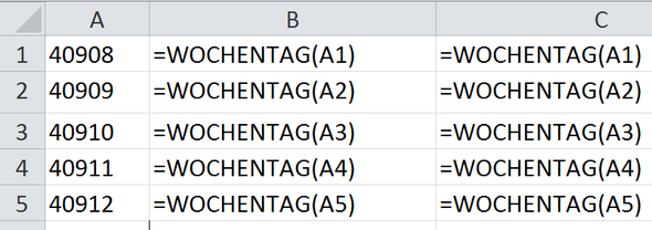 Datum Wochentag Berechnen