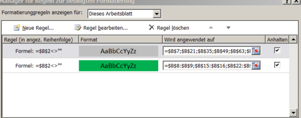 Excel Bedingte Formatierung Auf Andere Spalten übertragen