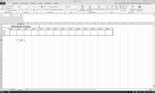 Die Hilfstabelle mit den Summen aus einem anderen Dokument/Tabellenblatt - (Windows, Windows 7, Microsoft Excel)