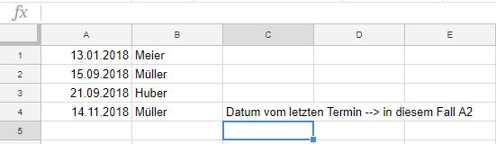 Excel Formel Fur Letztes Datum In Abhangigkeit Eines Ereignisses
