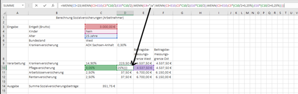 Excel Formel Interpretieren Schule Excel Formel