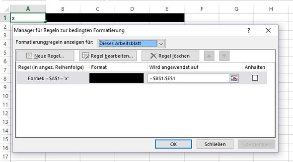 Beipsile für A1 - (Microsoft Excel, Formel, bedingte-formatierung)