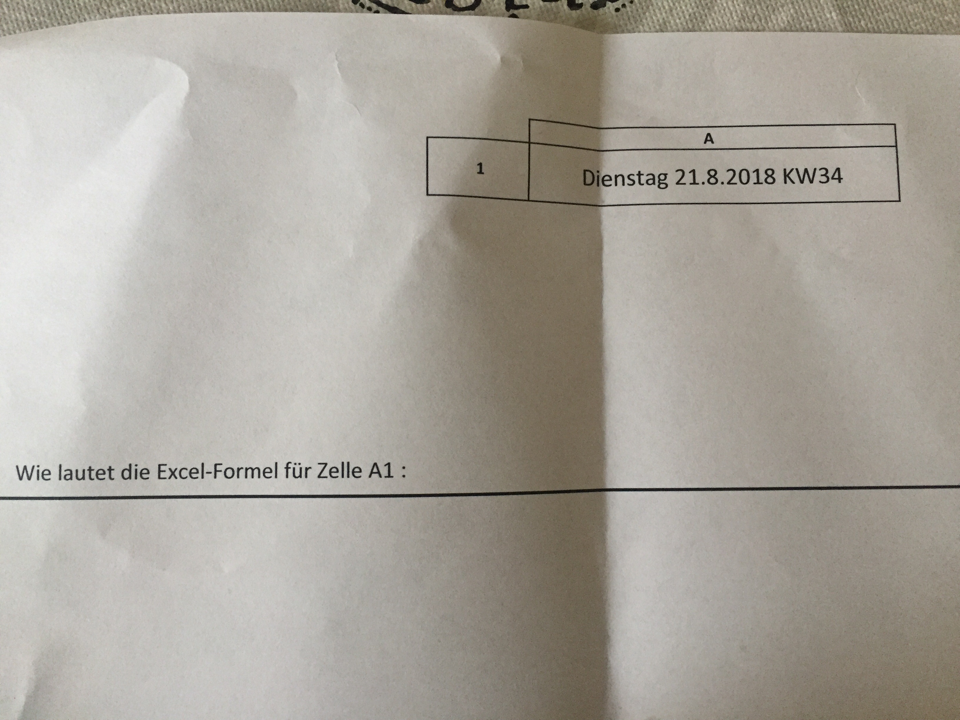 Excel Formel Wochentag und Datum ? (Computer, Wochentage)