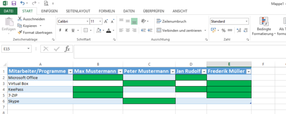 Excel Hintergrundfarbe Zahlen Spalte Computer Tabelle