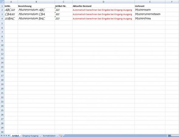 Tabelle 1 - (Microsoft, Excel, berechnen)
