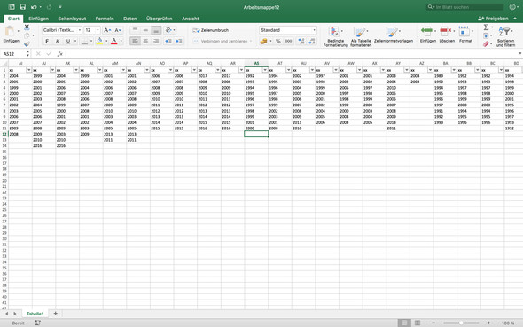 Problemansicht - (Microsoft Excel, Mac OS X, Tabelle)
