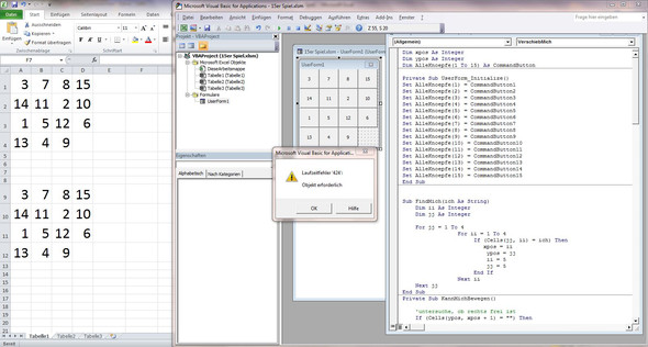 Screenshot - (Spiele, Microsoft Excel, Visual Basic)