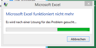 Excel stürzt ab beim Öffnen einer .xlsx Datei.