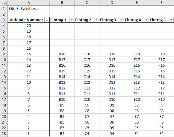 Excel: Tabelle horizontal spiegeln? (Computer, Technik, Technologie)