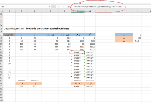 Excel unerklärlicher #Wert-Fehler? (Computer, Studium, Informatik)
